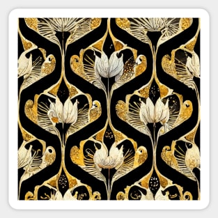Art Deco design - peacock noir VIII Sticker